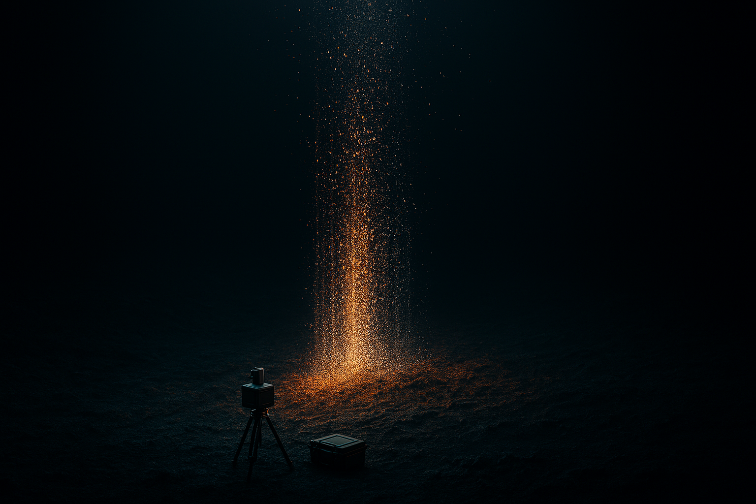 LiDAR scanner with point cloud data rising and dissolving